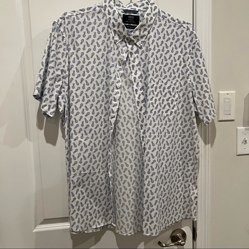 1901 short sleeve patterned dress shirt XXL Nordstrom